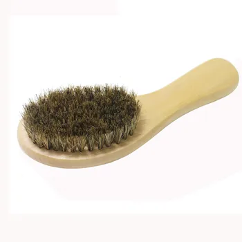 

Men Shaving Brush Natural Mini Boar Bristle Beard Brush Yellow Shaving BrushNatural Bristles Hair Shave Wood Handle