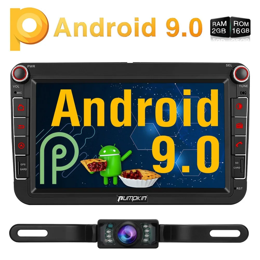Тыква 2 Din 8 "Android 9,0 автомобильный Радио стерео нет DVD плеер gps навигация для VW/Skoda/Seat/Golf Автомобильный видеорегистратор Wifi OBD fm-радио
