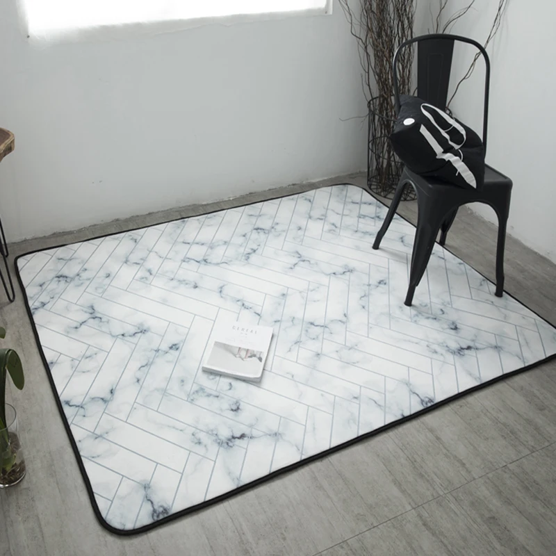 marble Floor Mats fashion Printed Bathroom Kitchen the edge of the bed