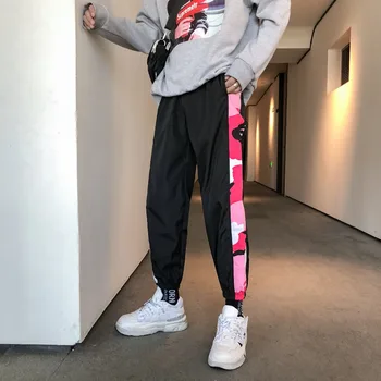 

2018 winter Men's Fashion High Street Camouflage thicken velvet Casual Pants Loose Waist Elastic Trousers Joggers Sweatpants