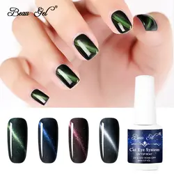 Beau гель 8 мл кошачий глаз Top Coat личная гигиена лак для ногтей Хамелеон магнитный эффект верхний слой геля маникюрный лак украшения для