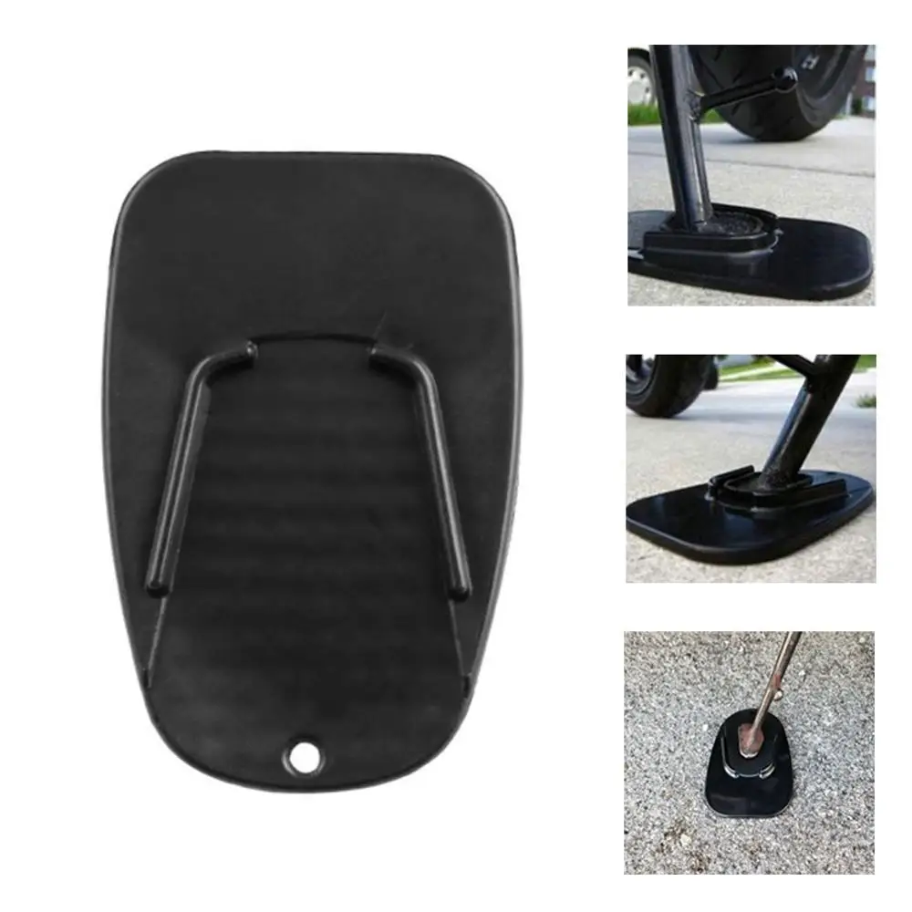 

1pc Black Universal Motorcycle Plastic Side Stand Moto Bike Kickstand Non-slip Plate Side Extension Support Foot Pad Base