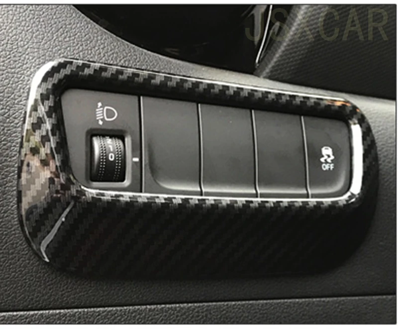 

For Hyundai Kona Encino 2018 2019 Front Head Light Lamp Adjust Switch Button Control Cover Molding frame lamp button hoods 1pcs