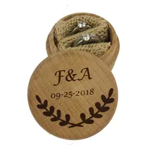 Индивидуальные инициалы деревенский кольцо шкатулка логотип держатель для обручального кольца винтажное свадебное кольцо несущей подушку поле