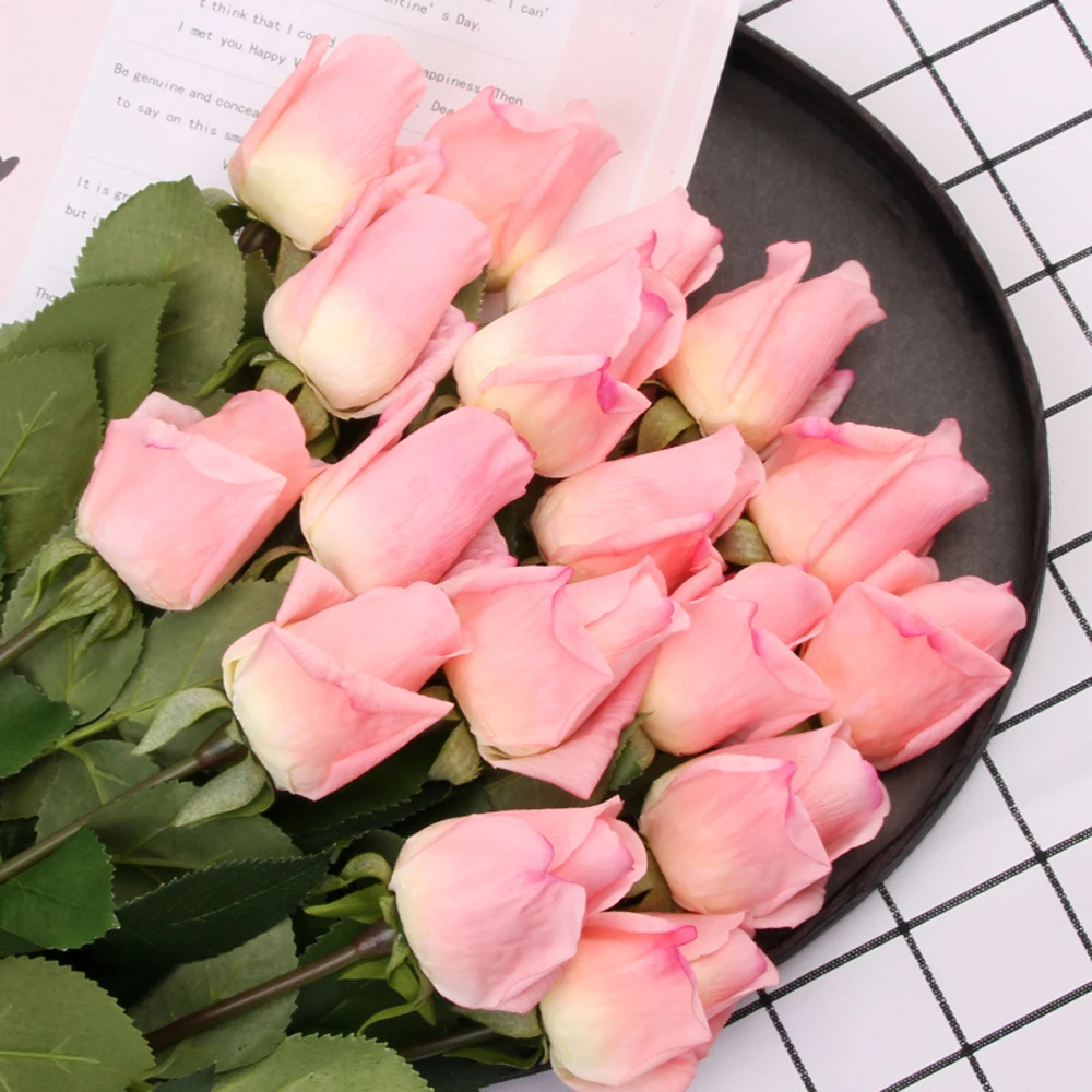 11 шт./лот, увлажняющие искусственные розы для свадебного декора, букет на День святого Валентина, искусственные цветы для декора дома, комнаты