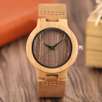

Women's Watches Analog Handmade Natural Bamboo Wood Watches Ladies Fashion Minimalist Quartz-watch Girls Bracelet saat erkekler