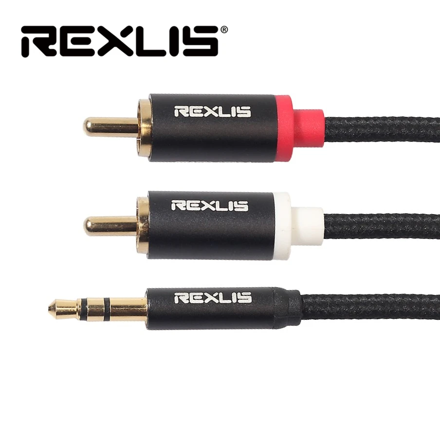 REXLIS RCA кабель 2RCA до 3 5 аудио мм разъем AUX для DJ усилители сабвуфер смеситель дома