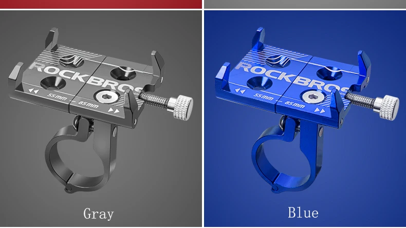 ROCKBROS Универсальный алюминиевый держатель для телефона на велосипед, регулируемый кронштейн, крепление на руль велосипеда для 3,5-6,2 дюймового смартфона