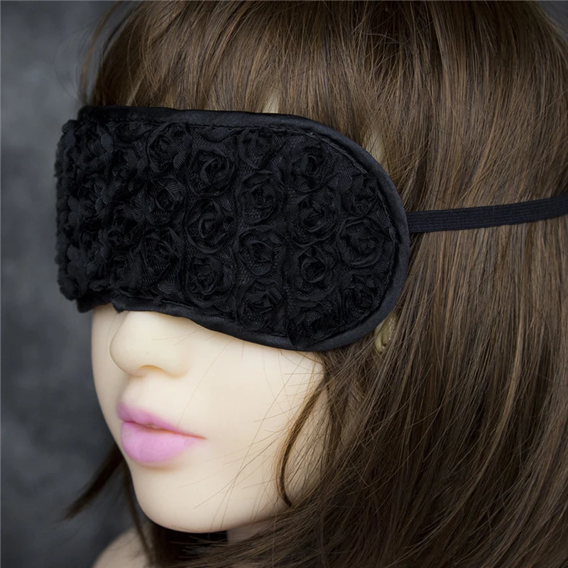 1pcs Rose Flower Sleeping Mask Black Mask Eyeshade Sexy Night Eye Cover