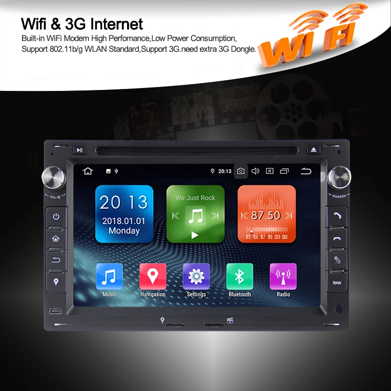 Perfect KSAOTU 7" DAB+ 4G Android 9.0 Car DVD Player SD GPS for VW Golf Passat Polo Bora Seat Peugeot 307 6