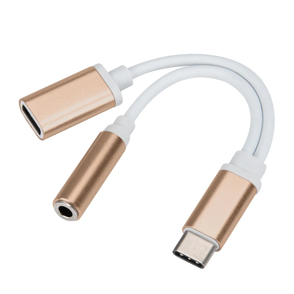 Cable Silver Gold USB Type-C To 3.5mm Jack AUX Headphone Audio Splitter Converter Adapter Cable Cables#3$ Cable Silver Gold USB Type-C To 3.5mm Jack AUX Headphone Audio Splitter Converter Adapter Cable Cables#3$