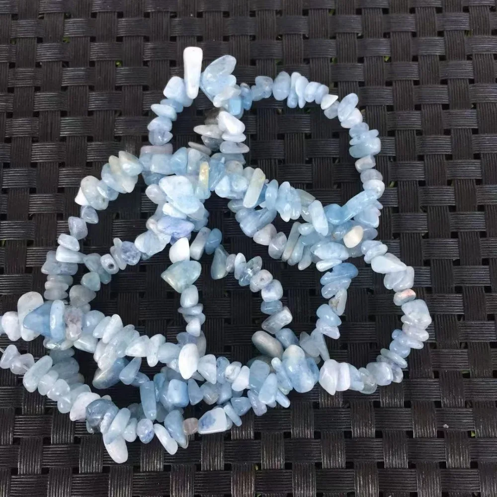 

1 strand beautiful 100% natural blue aquamarine Crystal gemstone Metaphysical Healing Stone with holes jewelry making wholesale