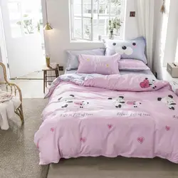 2019 Svetanya мультфильм розовый постельное белье с пандами наборы для ухода за кожей США Twin queen размеры хлопок постельное белье набор