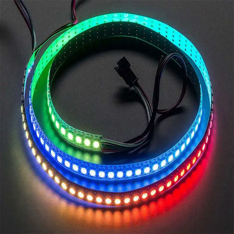 1m 60LEDs WS2812B 5050 RGB LED Strip Light White Shell Lamp Party Home DIY Decor