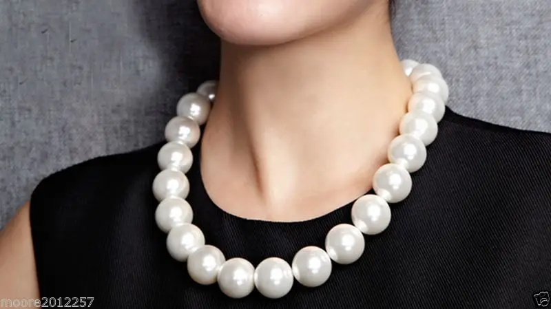 Rare Huge 20 mm round South Sea White Shell Pearl Necklace 17.5&quot AAA+ | Украшения и аксессуары