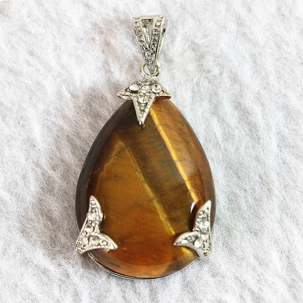 Newly tiger eye stone 27x30mm teardrop pendant beads wholesale diy fashion jewelry beautiful