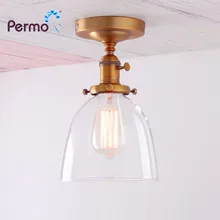 Permo винтажный потолочный светильник soonce современный настенный светильник Cloche прозрачное бесцветное стекло тенты Лофт лестницы балконное освещение fitures
