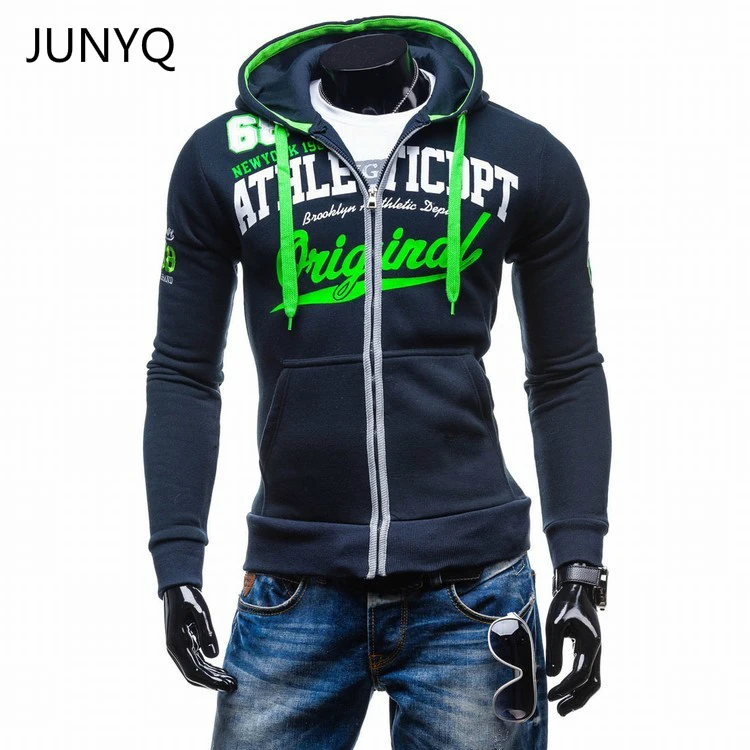 

2019 Hoodies Men Sudaderas Hombre Hip Hop Mens Brand Letter Hooded Zipper Hoodie Sweatshirt Slim Fit Men Hoody XXL
