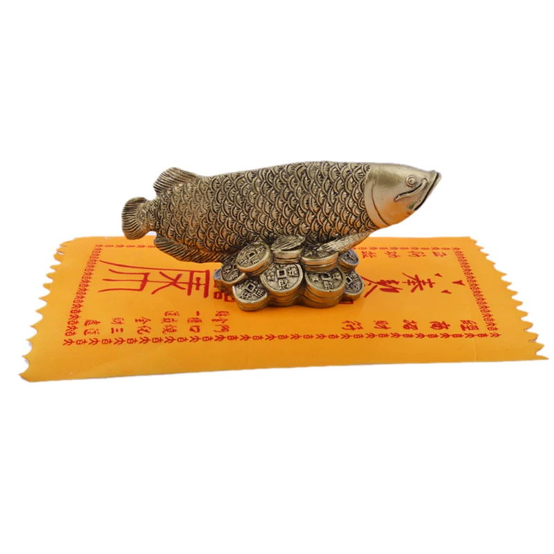 

Fengshui Wealth Arowana Fish Lucky Fish Statue Figurine Decoration+Wealth Amulet D1014
