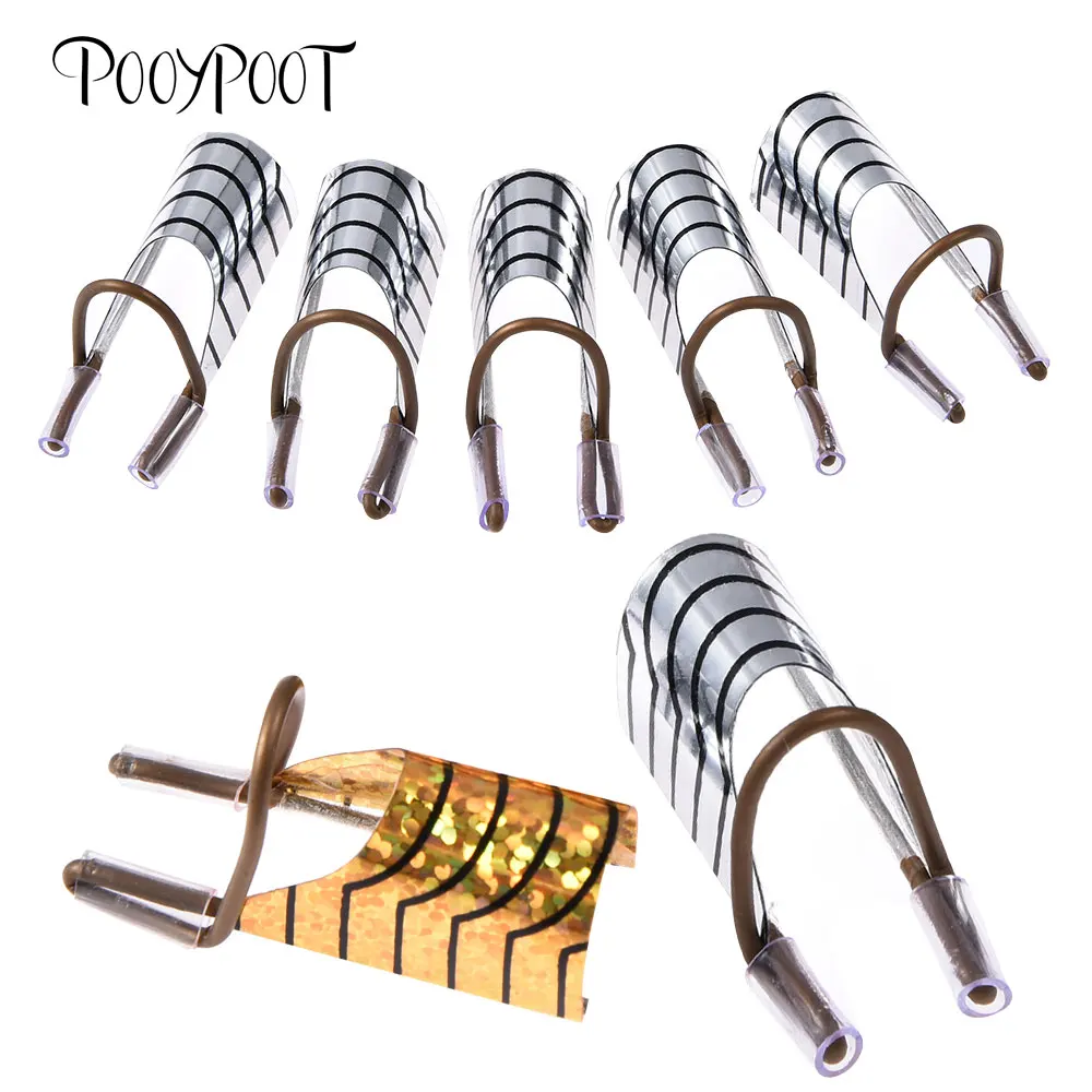 Pooypoot 5 шт. формы для ногтей C изогнутой формы гель для ногтей руководство для наращивания ногтей советы для дизайна французский металл форма для создания геля Инструменты для укладки