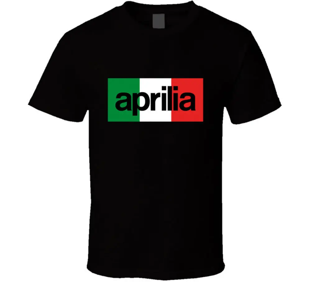 Aprilia флаг Италии Для мужчин черные футболки Костюмы Повседневное плюс Размеры