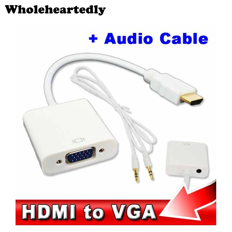 

HDMI to VGA + Audio Cable Male To Female Built-in Chipset 1080p Video Converter Adapter For Xbox 360 Android TV Box Media Player