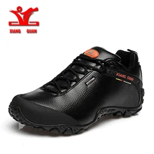 XIANG GUAN Outdoor Waterproof Hiking Shoes Men Women Genuine Leather Climbing Shoes Men Walking Shoes trekking