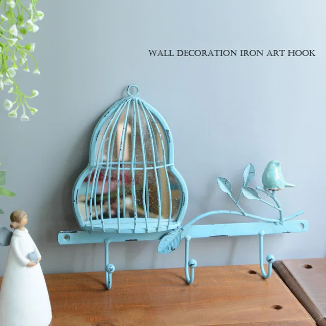 Vintage Multifunction Iron Storage Rack Bird Model Metal Cabinet Vintage Multifunction Iron Storage Rack Bird Model Metal Cabinet Clothes Hanger Hook Wall Hanging Antique
