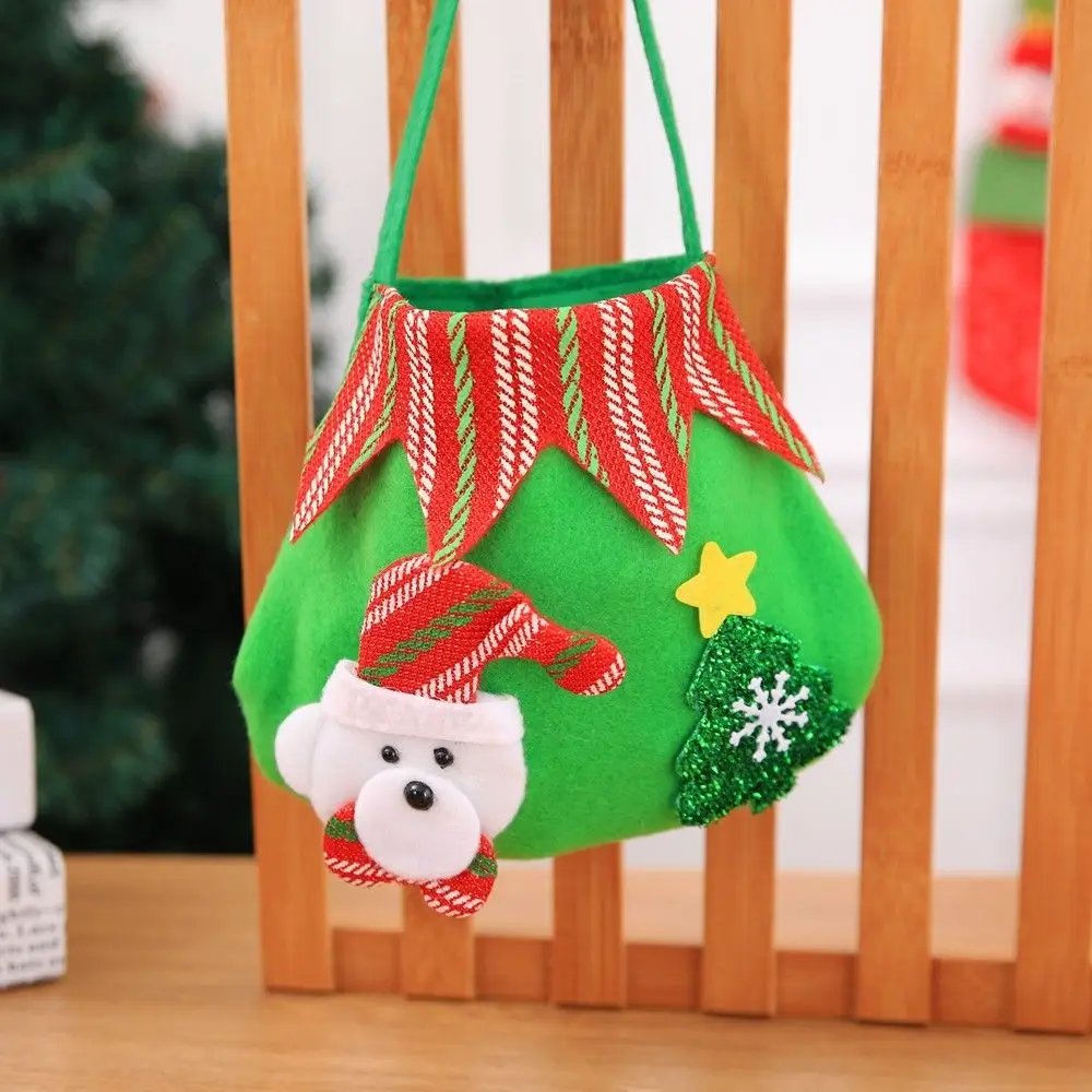 Сумка для Счастливого Рождества, детские подарочные сумки для конфет, мини сумочка, рождественские украшения для дома, вечерние, новогодние украшения - Цвет: Bear