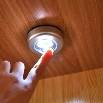 

3 Led Small Pat Lamp Touch Emergency Light Bedroom Bedside Lighting Sticker Night Lamp