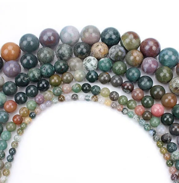 

Mixed Indian Colorful Round Natural Stone Spacer Loose Beads For Necklace Bracelet Jewelry Making 4 6 8 10 12 14mm
