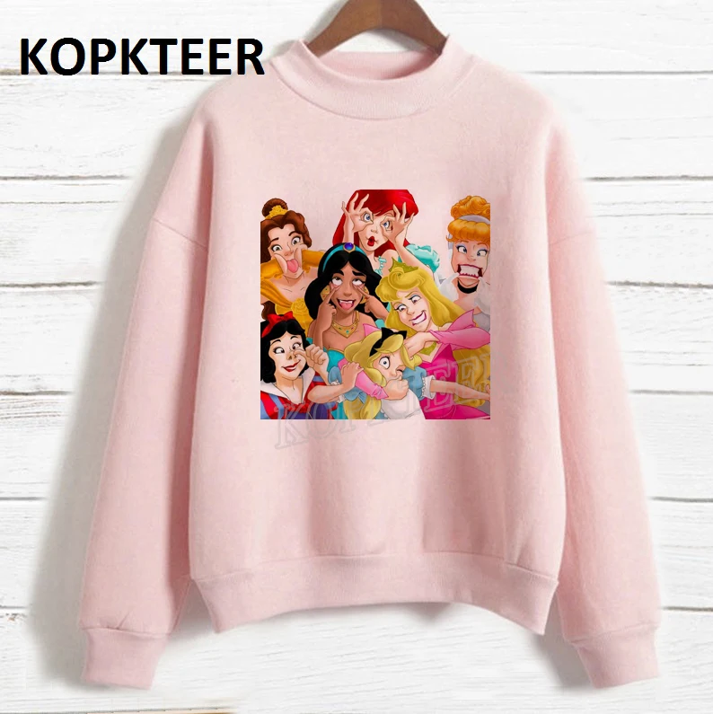  Sudadera Mujer Funny Make Face Princess Graphic Sweatshirt Women Hoodies Sweat Femme 2019 Harajuku 