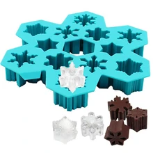 12 Holes Silicone Mould Ice Cube Tray Popsicle Maker Snowflake Ice Mold Cookie Biscuit Cake Fondant Mold DIY Bar Kitchen Tool