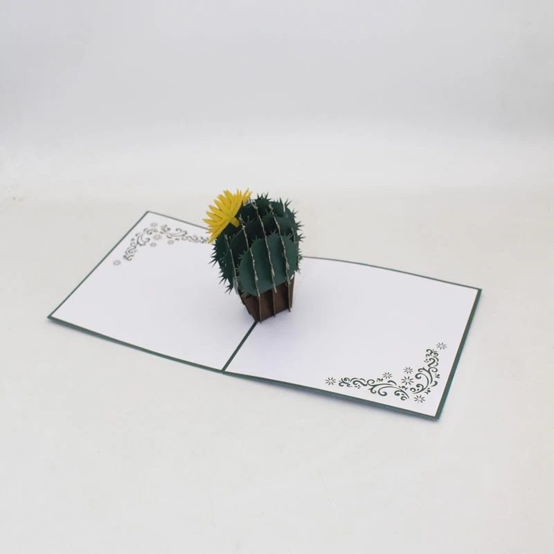  3D Laser Cut Handmade Plant Flowering Cactus Birthday Party Paper Invitation Greeting Cards Postcar - 33016243640