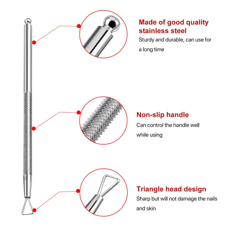 2 шт. средство для снятия лака для ногтей аксессуары для дизайна из нержавеющей стали нож для удаления кутикулы скребок для удаления гель-лака инструменты для снятия лака для ногтей