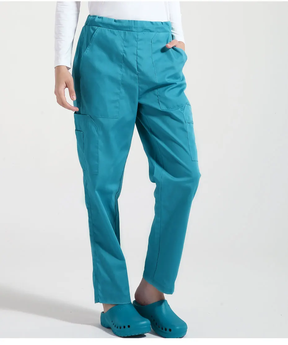 Классические брюки санитара на шнурке унисекс - Цвет: Blue Green