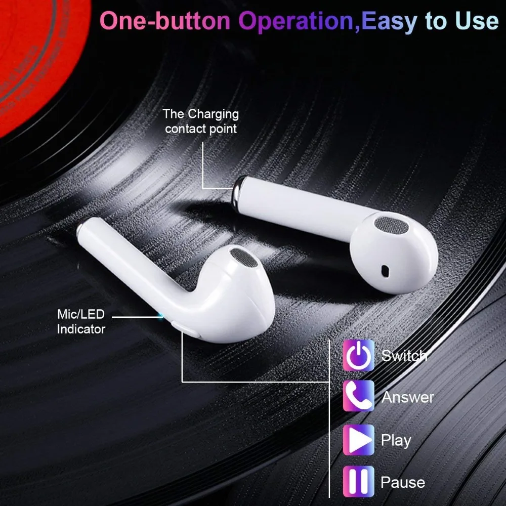 Bluetooth гарнитура i7s tws i9 Hands free стерео наушники с микрофоном двойной наушник для iphone