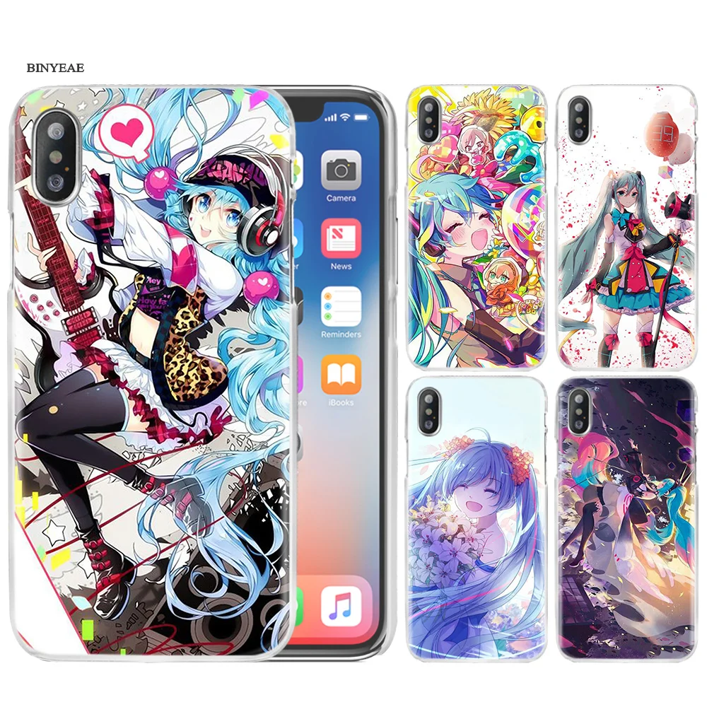 

Anime Hatsune Miku Vocaloid Case Cover Clear Hard PC for iPhone XS Max XR 7 8 6 6s Plus X 5 5s SE 5C 4 4S