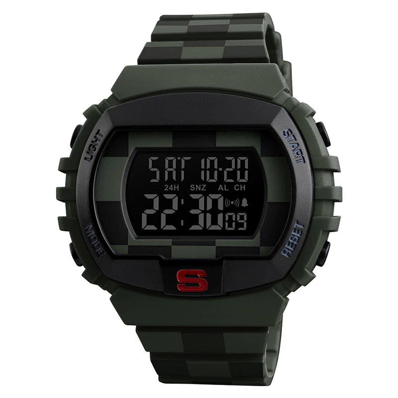 

Waterproof Sport Digital Watch Fashion Unisex Exercise Mandatory Wristwatch Shock Resistant Simple Back Light Chronograph Clock