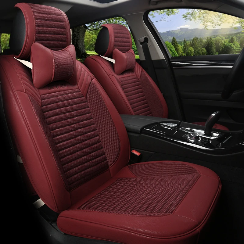 Linen Flax Leather Seat Covers for Kia Carens/rondo Carnival Soul