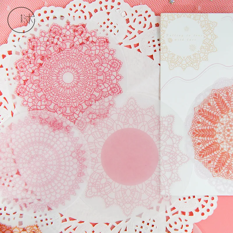 

40pcs/lot Dreamy hot silver red lace/magic circle/snowflake/star translucent Decoration Sticker DIY Scrapbooking Planner Escolar