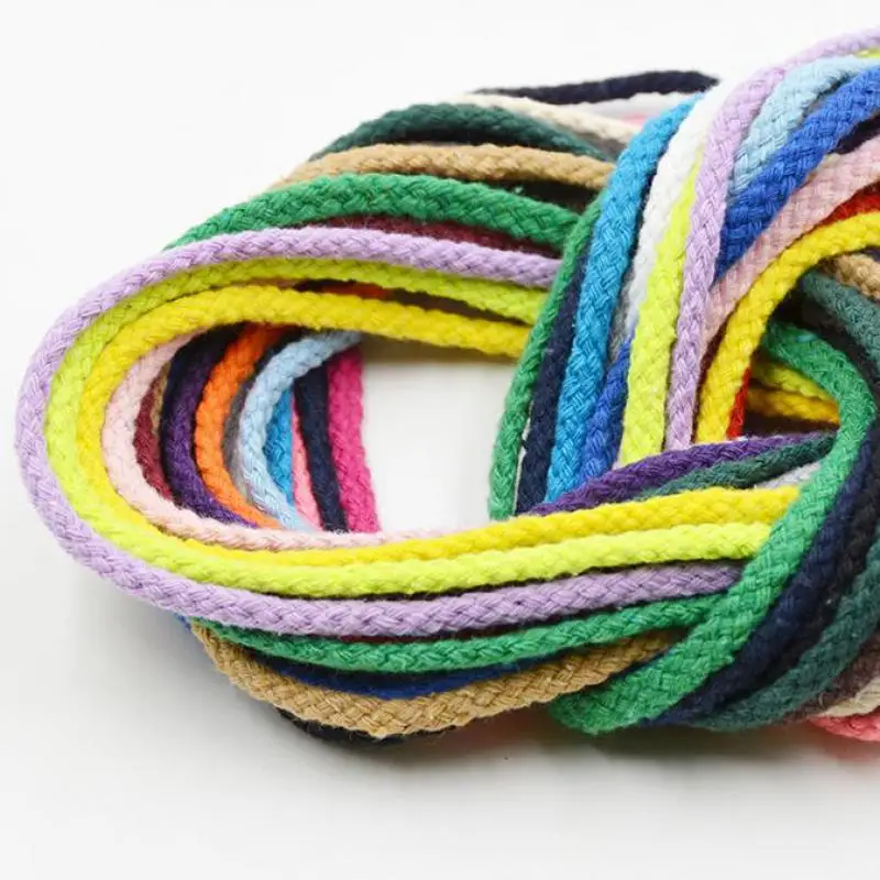 5 Meters Length 5mm Colored Cotton Cords Braided Rope Diy 