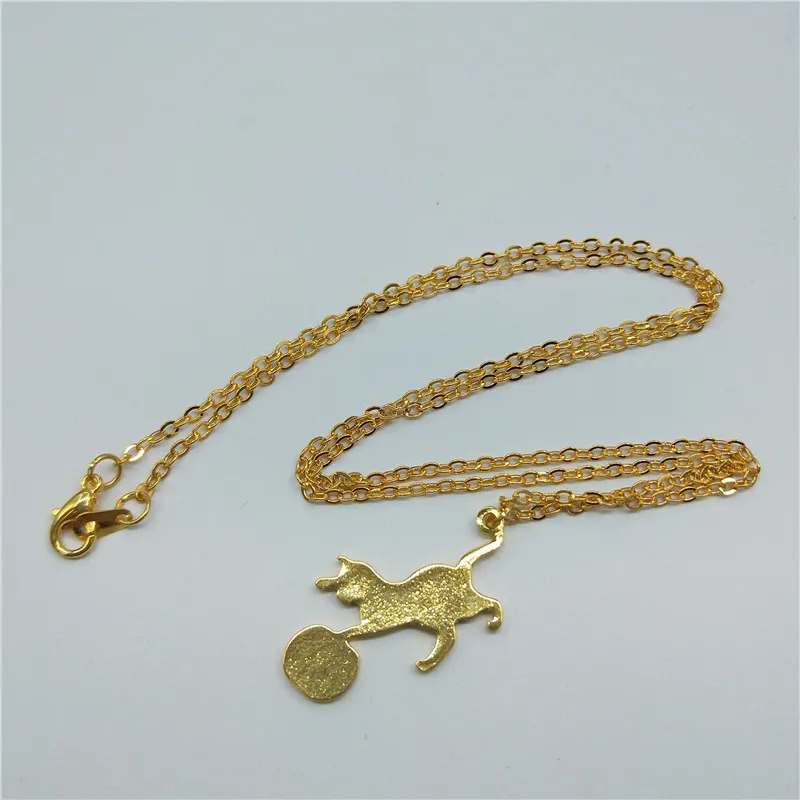CHAT LUNE COLLIER Pendentif Charme Chaîne Collier mignon Bijoux Pour Femmes Filles