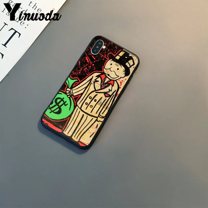 Черный чехол Yinuoda из ТПУ с мультипликационным долларом для Apple iPhone 8 7 6 6S Plus X XS MAX 5 5S