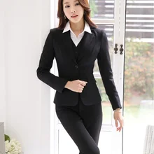 Плюс Размеры 4XL Профессиональный Бизнес работы Костюмы 3 предмета в комплекте с Куртки+ Брюки для девочек+ жилет женский Мотобрюки Наборы для ухода за кожей Пиджаки для женщин наряды форма