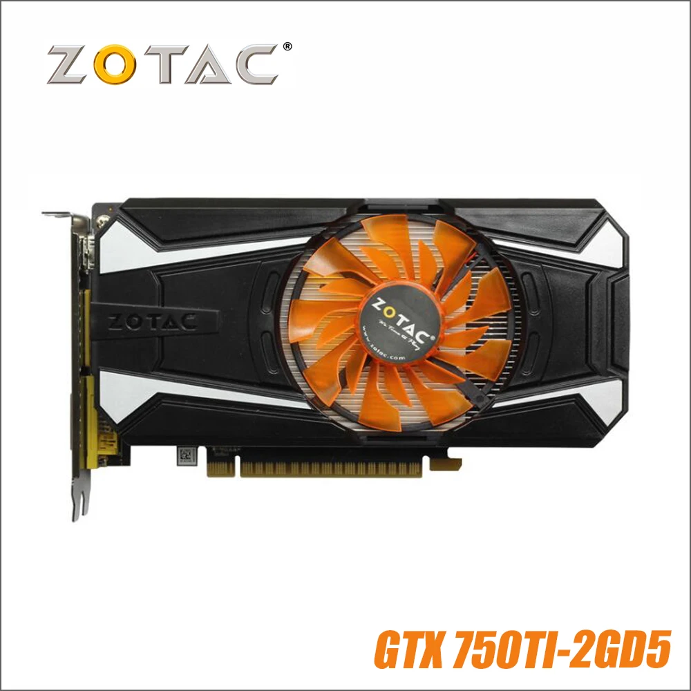 Оригинальная видеокарта ZOTAC GeForce GTX 750 Ti 2 Гб 128 бит GDDR5 видеокарты для nVIDIA GTX750Ti GTX 750Ti 2GD5 Hdmi Dvi VGA