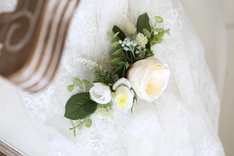 Мода зелень цветок гребень для волос Цветочные невесты женские аксессуары для свадебной церемонии