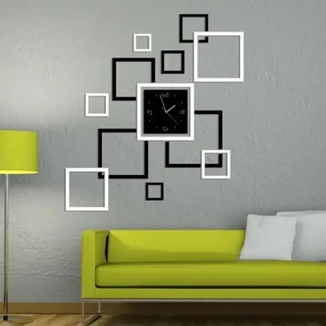 Bedroom Wall Diy Decal Modern Clock Mirror Sticker Living Room Bedroom Wall Diy Decal Modern Clock Mirror Sticker Living Room Decor Stickers Sofa Background