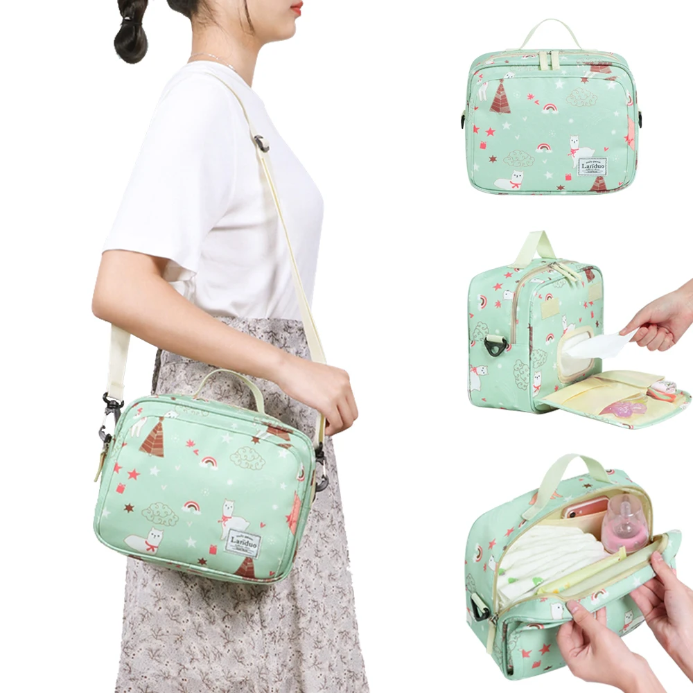 

LAND Mommy Diaper Bags Large Capacity Baby Nappy Bags Nursing Bag Cartoon Handbag Baby Care For Mom Changing Mat Storage bag