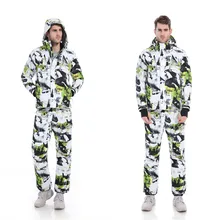 Мужской лыжный костюм, водонепроницаемая ветрозащитная лыжная куртка+ штаны, теплые лыжные комплекты, комплект одежды, одноцветная мужская куртка для сноуборда, брюки